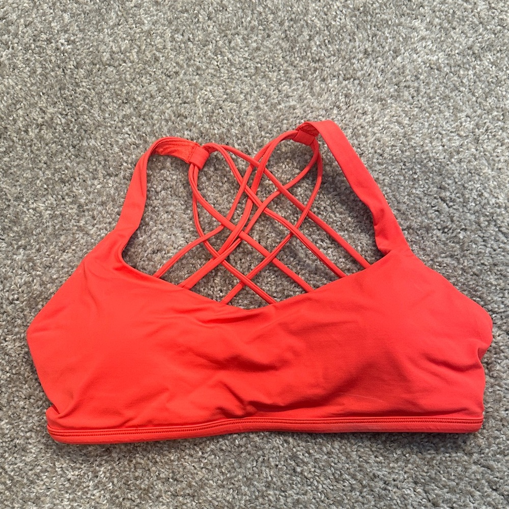 Women's orange Strappy Sports Bra